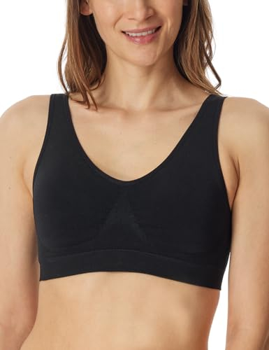 Schiesser Damen Bustier mit herausnehmbaren Pads nahtlos - Classic Seamless, schwarz_181105, XL