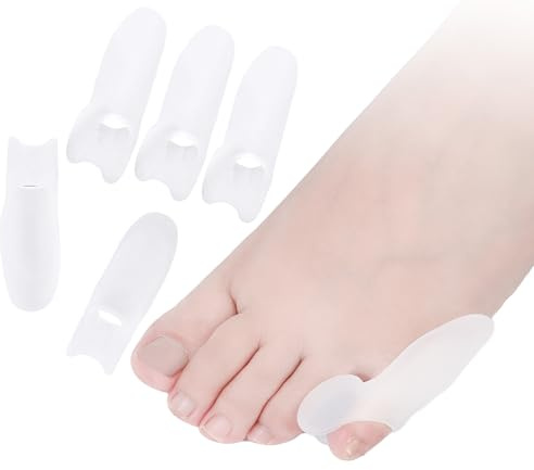DYKOOK Pinky Toe Gel Bunion Protector 6 Piece Tailors Bunion Corrector Little Toe Separators Soft Gel Bunion Pads Toes Spacers for Bunionette Pain Relief and Corn, Callus, Blisters Protect (Clear)
