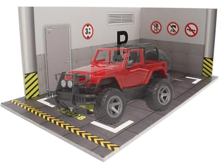 Modèle de stationnement de voiture, modèle de garage - Modèle d'affichage de stationnement à l'échelle 1/24 | Garage d'affichage de modèles, scène de stationnement, garage miniature pour