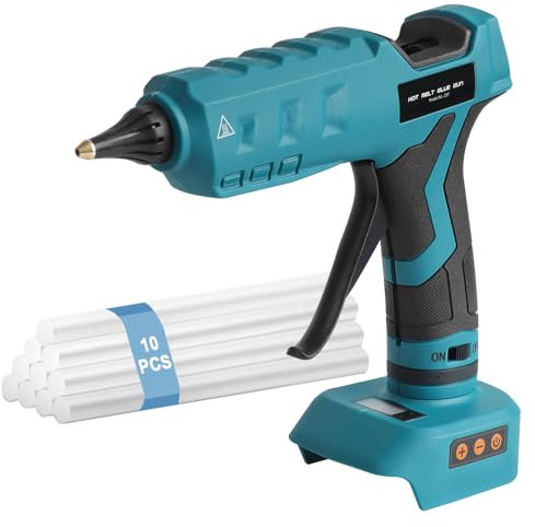 Pistola de pegamento caliente inalámbrica para Makita 18 V, batería de 11 mm, tiempo de calentamiento rápido, versátil y precisa boquilla de cobre para proyectos de bricolaje, manualidades y