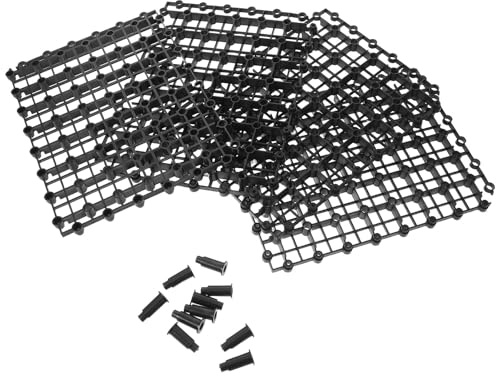 Toddmomy 4 Pièces Grille Robuste en Plastique pour Bassin de Fontaine avec Pieds Modulaires Rectangulaires, Support Discret pour Réservoir Extérieur et Filtration