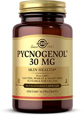 Solgar Pycnogenol 30mg Vegetable Capsules - Pack of 60 - Vitamin C - Derived From Pine Bark - Vegan, Kosher and Gluten-Free