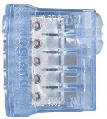 Legrand LEG98482 - Regleta de conexión (para cable rígido, 9 bornes para 5 cables), color azul