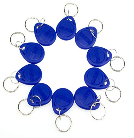 YAVIS 125 kHz RFID Proximity ID EM4100 EM4102 Zugangskontrolle Schlüsselanhänger Schlüsselanhänger Keyfobs Smart ID Keycard für Tür Elektroschloss System NFC Token-Tag 100 Stück blau