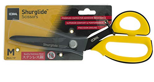 Coral 56800 Shurglide Scissors with Premium Coated Stainless Steel Blade for Wallpaper Medium 25CM / 10 inch
