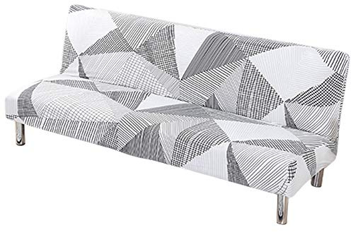 ele ELEOPTION Fundas de Sofá Sin Brazos Todo Cubierto Protector de Sofa Cama Plegable, Universal Patrón Geométrico Antideslizante 3 Plazas Funda Sofa Elastica, 180-210 cm (Patrón de triángulo)