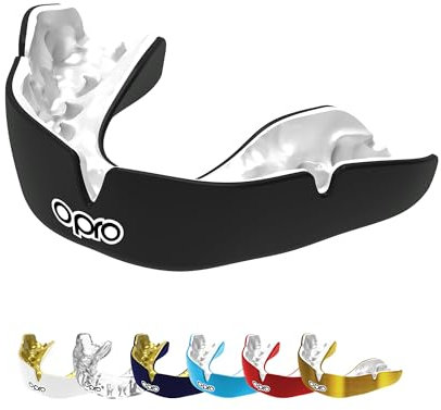 OPRO Instant Custom-Fit Mundschutz, vom Zahnarzt angefertigter Mundschutz, für ultimativen Komfort, Schutz, und Passform. Zahnschutz für Rugby, Boxen, Hockey, MMA (Schwarz, Jugendliche)