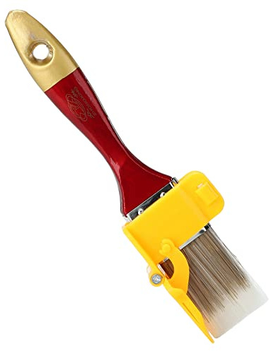 HUIKJI Edger Paint Brush,Variety Angle Paint Brushes Edging Tool for Cabinet Decks Fences Interior Exterior and Commercial Paintbrush with 1.5 Inches Solid Wood Handle, Red, 1pcs