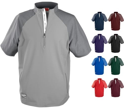 Rawlings | Men's COLORSYNC Short Sleeve Cage Jacket | Grey | Large