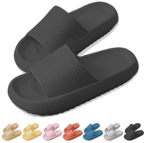 BTONGE Cloud Sliders for Women and Men Super Soft Shower Pillow Sliders Slippers Open Toe Cozisliders for Indoor & Outdoor