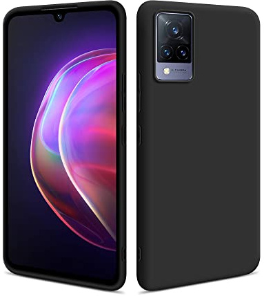 HSP Hülle für Vivo V21 5G [Staubabweisend] Handyhülle | Premium TPU Silikon Case Schutzhülle | Kratzfest Stoßfest Fallschutz | Kameraschutz Displayschutz | Passgenau Dünn Matt | Schwarz