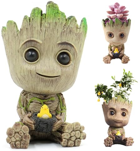Baby Groot Vaso di Fiori - Action Figure e Portapenne Creativo per Piante Grasse e Cactus - Cute Model Toy Pen Pot