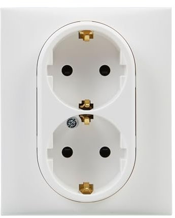 LEGRAND Enchufe Doble 2x2P+T 16A componible para instalación empotrada, Gama Niloé Step, Color Blanco, 398208