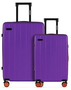 ETERNITIVE - Set di 2 Valigie Rigide - Piccola e Media I Valigie da Viaggio in ABS I Dimensioni: 55 & 65,5 cm I Set di Valigie con Lucchetto TSA I Ruote a 360° I Valigie Durevole I Viola