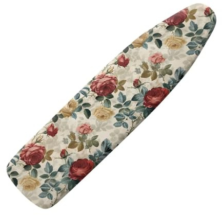 Oamsistay Vintage Rose Ironing Board Padded Cover Dust Covers Stretchable Iron Board Protective Cover Easy to Install Standard Size Padding Decorative Covers for Most Iron Boards Home Decor