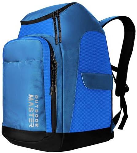 OutdoorMaster 50L Ski Boot Bag, Snowboard Boots Travel Backpack with Separate Compartments for Helmet, Shoes, Goggles, Gloves, Accessories, Splash Proof Exterior & Bottom