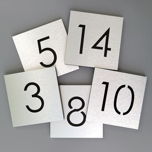 Número de casa interior y exterior de aluminio compuesto personalizado 3D hueco plateado dorado adecuado para hoteles familiares, apartamentos, escuelas, oficinas, tiendas, números de casas digitales