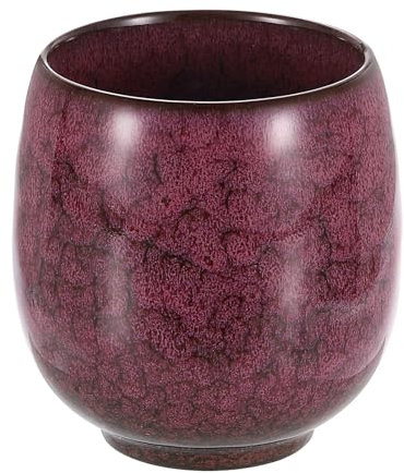 sourcing map Service à thé chinois en céramique traditionnel Gong Fu de 163 ml - Tasse à thé japonaise sans poignée pour maté, thé, café, vin, boissons - Rouge chaud