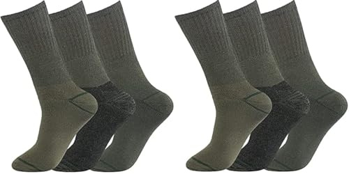 CHAAL Calzini spessi da uomo militari per escursionismo, esercito, imbottiti, caldi, invernali, da lavoro, spessi, misto cotone, termici, da passeggio, pattuglia, escursionismo, verde oliva, calzini