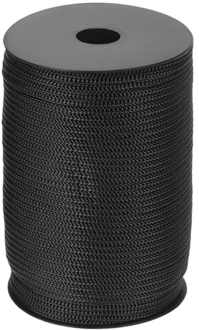 QUARKZMAN Corda Polipropilene 5mm, 100m Corda in Nylon Cava Intrecciata Multiuso per Stendibiancheria, Tapparella, Campeggio, Escursionismo, Esterno, Nero