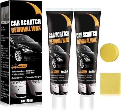 2PCS Scratch Remover for Vehicles,Car Scratch Remover for Deep Scratches,Car Polish Wax Scratch Remover Kit for Cars，Auto Paint Scratch Repair Kit with Wipe and Sponge.