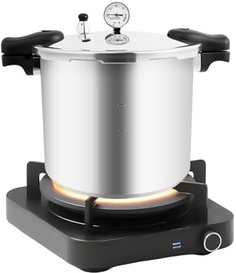 MEELRYD Pentola a pressione da 22 litri, pentola a vapore, valvola di scarico regolabile, pressure Cooker in manometro digitale di lusso, compatibile a induzione e scarico a pressione, per tutti i