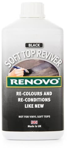 Black Soft Top Reviver 1 Litre – Fabric Convertible Roof Restorer and Canvas Hood Dye Treatment for Faded Soft Tops