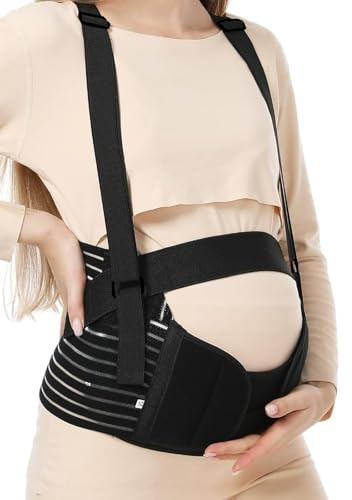 Dryxog 4 en 1 Cinturón Embarazada, Faja Postparto para Mujer, Soporte Abdominal y Lumbar, Material Transpirable, Ajustable con Extensor, Cómodo para Uso Diario