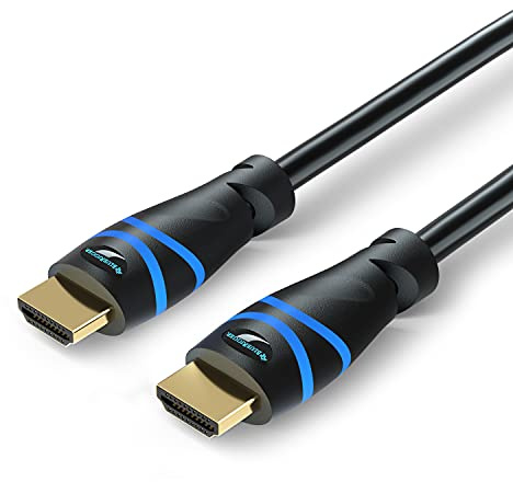BlueRigger 8K HDMI Cable 6 FT - (8K 60Hz, 4K 120Hz, 48Gbps HDMI Cord, HDR10+, High Speed HDMI Cable 8K with Ethernet, eARC, 3D, HDCP 2.3) - Compatible with PS5, Xbox, Roku, Apple TV, Switch, PC