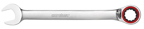 CAROLUS Maul-Ringratschenschlüssel 16 mm, 15 Grad abgewinkelt, umschaltbar, 1 Stück, 1710.0160