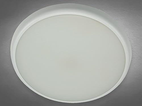ChiliTec LED Deckenleuchte 30cm mit Bewegungsmelder IP54 Innen Aussen - Präsenzmelder Dämmerungssensor - 22W 2200Lm 40mm Flach - Rund Feuchtraumleuchte HF Radar Sensor 4000k Weiß
