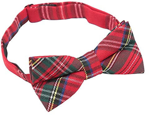 DQT Mens Tartan Plaid Pre-Tied Bow Tie – Adjustable Wedding & Formal Bowtie - Red Royal Stewart