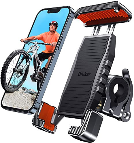 Blukar Handyhalterung, 2022 Universal Handyhalter Motorrad - 360 Drehung Outdoor Fahrrad Halter Lenker Handy Halterung für 4,7-6,8 Smartphone, wie iPhone 14/13/12 Pro/11, Galaxy, Mate usw.