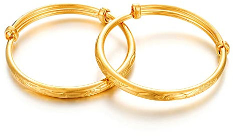 Ethlyn 18K Gold überzogene Kinder Baby Erweiterbare Einstellbare Charm Armband Armbänder Geburtstag 2pcs/lot