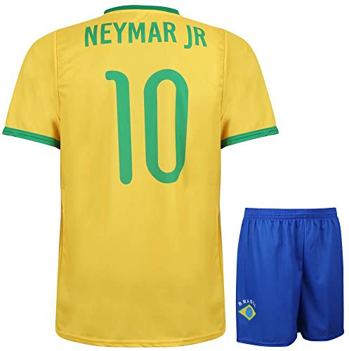 Brasilien Fußball Trikot Set Neymar - Kinder und Erwachsene - Jungen - Sportsachen - Geschenk - Sport t Shirt - Sportbekleidung - Größe M