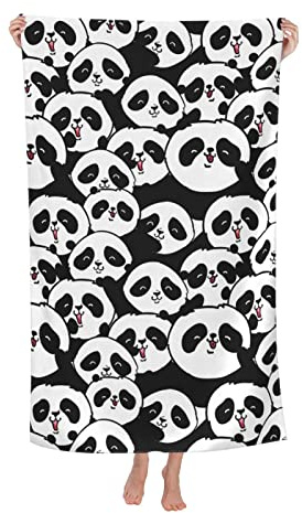 MDKU Lovely Panda Microfiber Beach Towel Blanket,Sand Proof Swimming Bath Pool Towel for Travel Camping Yoga Sport,Oversized,34X55