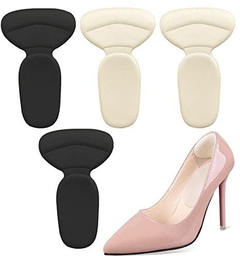 2 Paar,Fersenpolster,Fersenpolster Schuhe,Fersenschutz,Anti Slip Selbstklebend Schuhkissen,Schuhe Zu Groß Einlagen,Fersenkissen,High Heel Pads,Prevent Rubbing Schuhe Fersenpolster,Schwarz, Beige