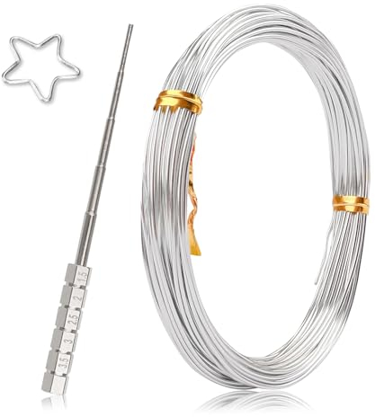 Aludraht 2mm, Schmuckdraht 10m Basteldraht mit Coil Jig Tool Draht zum Basteln Silberdraht Modellierdraht Rostfrei Bindedraht Aluminiumdraht für Schmuckherstellung Bastelarbeiten