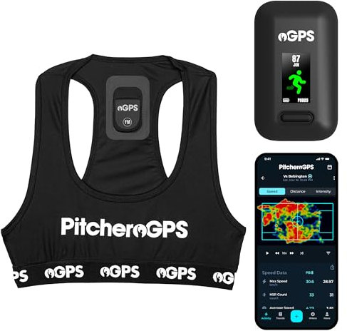 PitcheroGPS Player Tracker & Vest - Sports Performance Activity Tracker - Track 18 Key Metrics - Includes 12 Month Subscription Football, Rugby and Hockey Training & Fitness Accessories (Youth Medium)