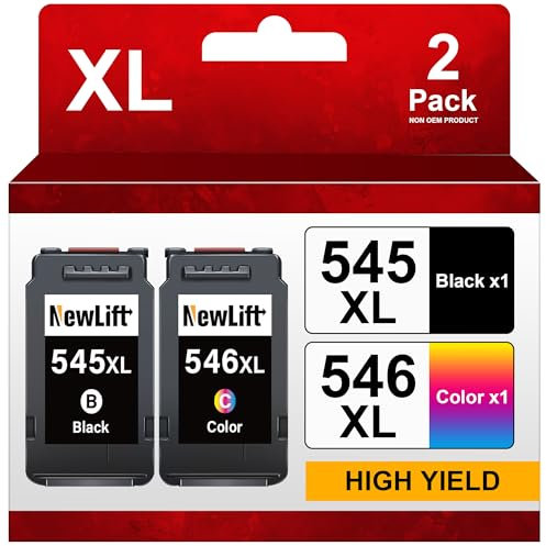 NewLift 545XL 546XL Patronen Kompatibel für Canon 545XL 546XL Druckerpatronen für Pixma MX490 MX495 TR4550 TR4551 MG2550s MG2555s TS3150 TS3151 (1 Schwarz 1 Farbe,2 Pack)