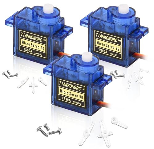 Micro Servo Heemol 1.3KG 4.8V Servomotor High Torque 180 Grad Servo für Mini Servo RC Autos und Boote, Modellbau Roboterarm(3Pcs)