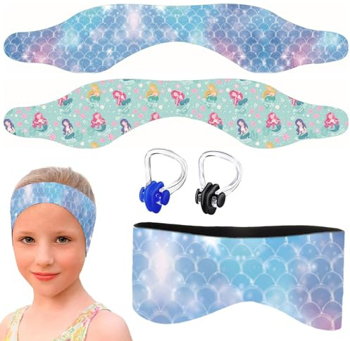 BAOSROY Diadema de Natación para Niños, 2pcs Impermeable, Neopreno, Ajustable, Reutilizable, Protección Auditiva en Actividades Acuáticas, Caucho Cloropreno y Silicona