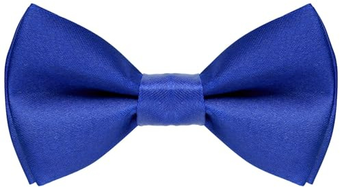 FACATH flugor för pojkar, barnflugor med prickigt mönster, förbundna clip-on-flugor för flickor, skolfest, bröllop, konsert, fest, Kungsblå, 24-41 cm