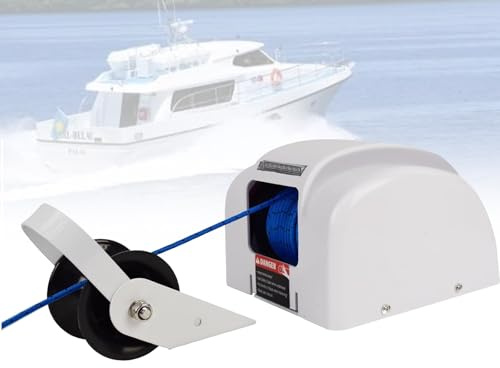 VNATWGOO Ancre éLectrique 12 V Treuil Automatique avec TéLéCommande Et Interrupteur Filaire, Capacité De 318 Kg pour Pontons CordlessControl