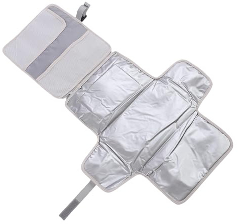Generic Cambiador de Pañales Portátil para bebé, Resistente Al Agua, con Soporte para Toallitas Húmedas, Cambiador para Recién Nacidos para Viajes, Tapete de Tela Oxford para en Movimiento