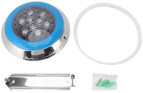 Arythia Poolbelysning LED, Vattentät Undervattensbelysning 24V 3000K, Infälld Poollampa för Spa, Dammbelysning för Fontän, Hållbar ABS-design (9w)