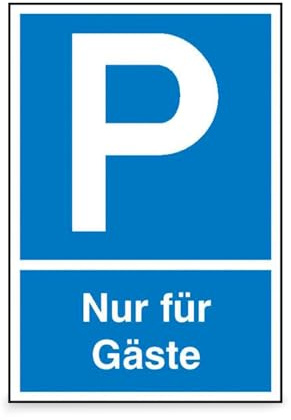 Betriebsausstattung24 Parkplatzschild Nur für Gäste - Aluminium, geprägt - 40,0 x 60,0 cm - Text und Symbolschild