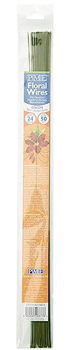 PME FW24 Sugarcraft-Alambre Floral Verde Calibre, 36 cm, Paquete de 50, Hierro, 24 Gauge