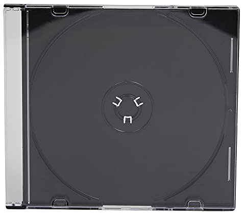 CD- / DVD-Hülle für 1 CD / DVD, 5.2 mm, transparent mit schwarzer Schale, 100 Stück