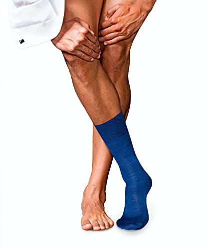 FALKE No. 6 M So lana seta tinta unita 1 paio, Calzini Uomo, Blu Royal Blue 6000, 39-40